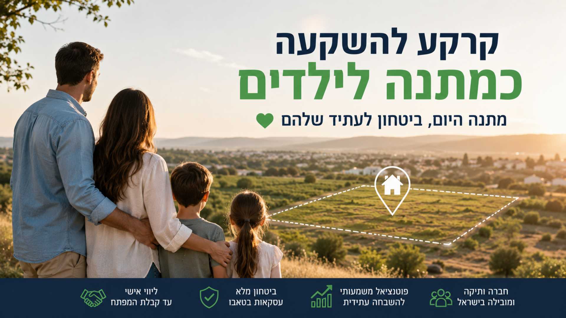 קרקע להשקעה כמתנה לילדים